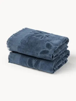 Westwing Collection Полотенце Rosaria, полотенце для лица, Ш 30 × Д 30 см, 2 шт., Серо-голубой