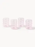 Westwing Collection Набор стаканов Bubbly из боросиликатного стекла, 4 шт., 320 мл, светло-розовые, Ø 8 × В 10 см, 320 мл, Светлый розовый — фото 2