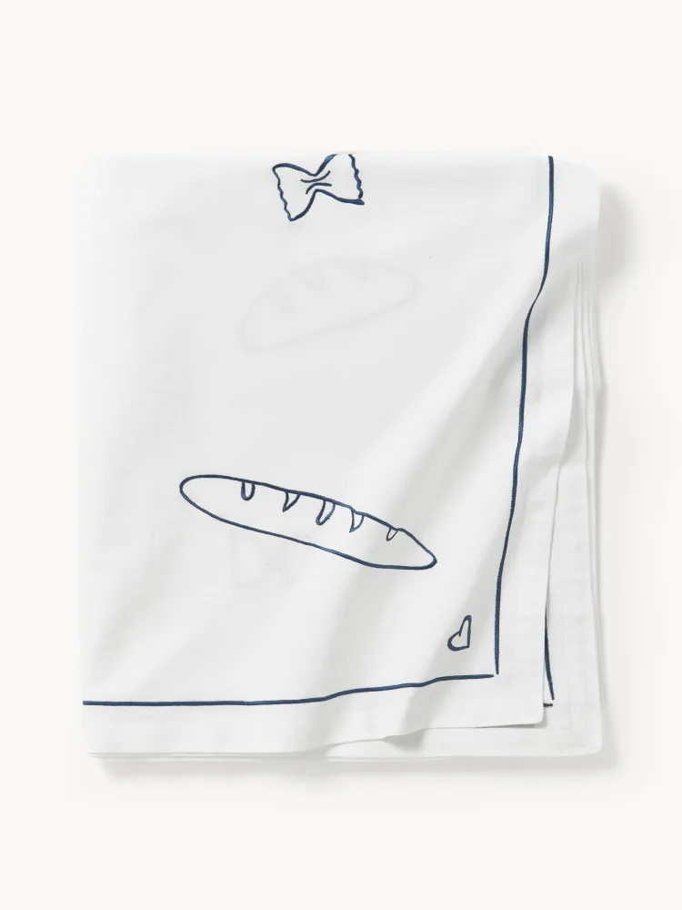 Westwing Collection Скатерть Tutti белая с вышивкой