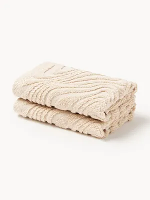 Westwing Collection Полотенце Felka, полотенце для лица, Ш 30 × Д 30 см, 2 шт., Светлый бежевый