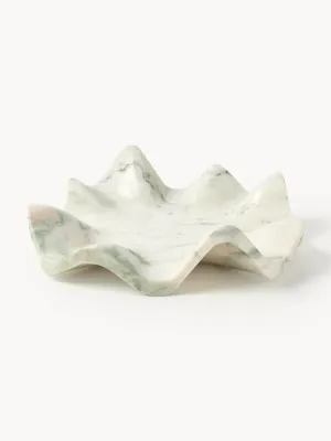 Westwing Collection Поднос декоративный из мрамора Gaia, диаметр 40 см, Ø 40 × В 10 см, Шалфейный зелёный мрамор