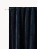 Westwing Collection Комплект штор блэкаут Sandra на шторной ленте, темно-синий — фото 1