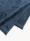 Westwing Collection Комплект велюровых полотенец Rosaria с цветочным узором, 3 предм. (гостевое полотенце, полотенце для рук, банное полотенце), Серо-голубой — фото 2