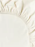 Westwing Collection Простыня Thany на резинке из хлопкового трикотажа, Ш 90 × Д 200 см, В 25 см, Кремово-белый — фото 5