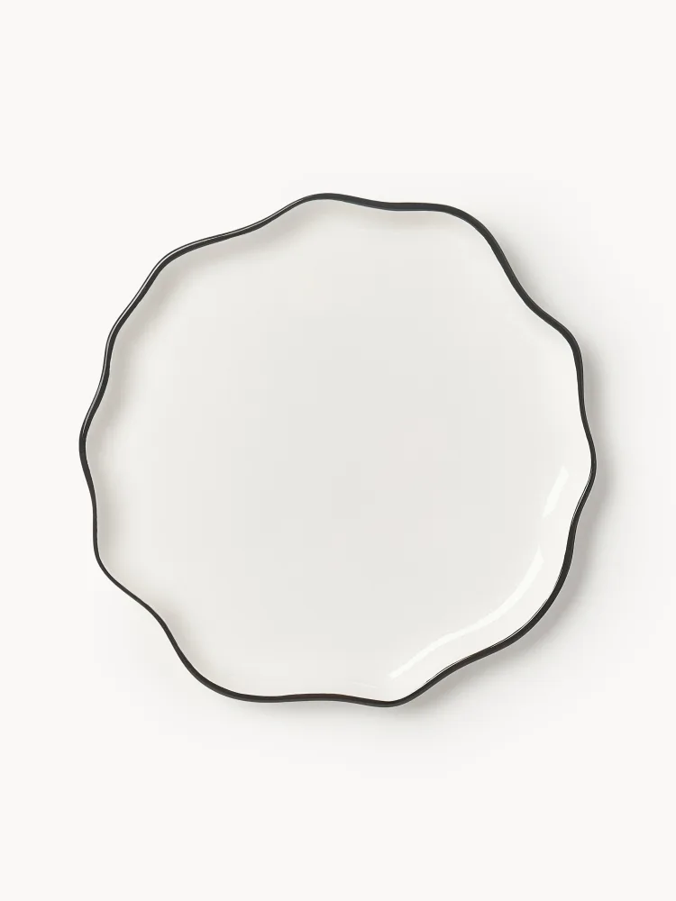 Westwing Collection Подстановочная тарелка Bia, фарфор, чёрный край, 32 см