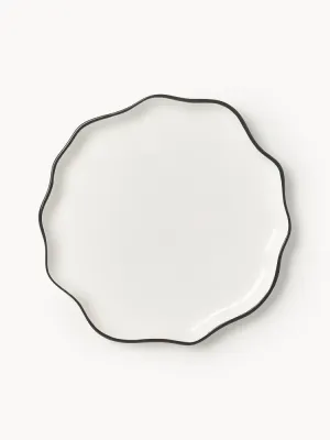 Westwing Collection Подстановочная тарелка Bia, фарфор, чёрный край, 32 см