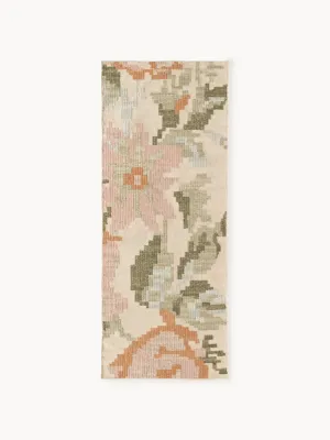Westwing Collection Ковер Rosha из шерсти с крупным цветочным узором, дорожка 80х200 см, разноцветный
