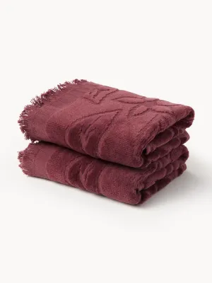 Westwing Collection Полотенце Rosaria, полотенце для лица, Ш 30 × Д 30 см, 2 шт., Бургунди