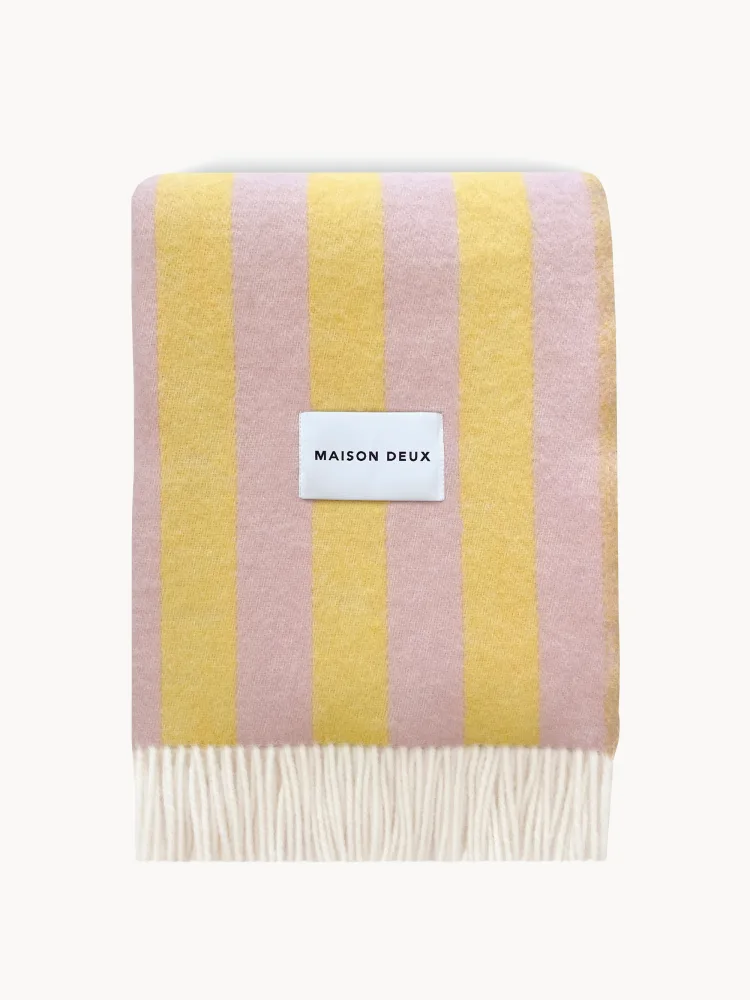 Maison Deux Плед Candy Wrap шерстяной, Ш 130 × Д 200 см, Светлый розовый