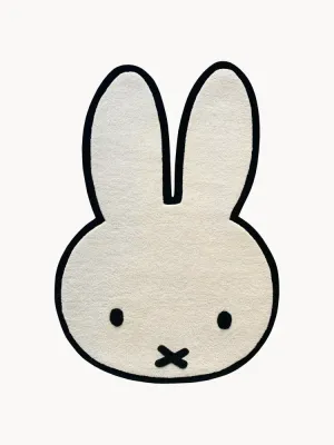Maison Deux Ковер детский Miffy ручной тафтинг из новозеландской шерсти, 80х112 см, молочно-белый с чёрным