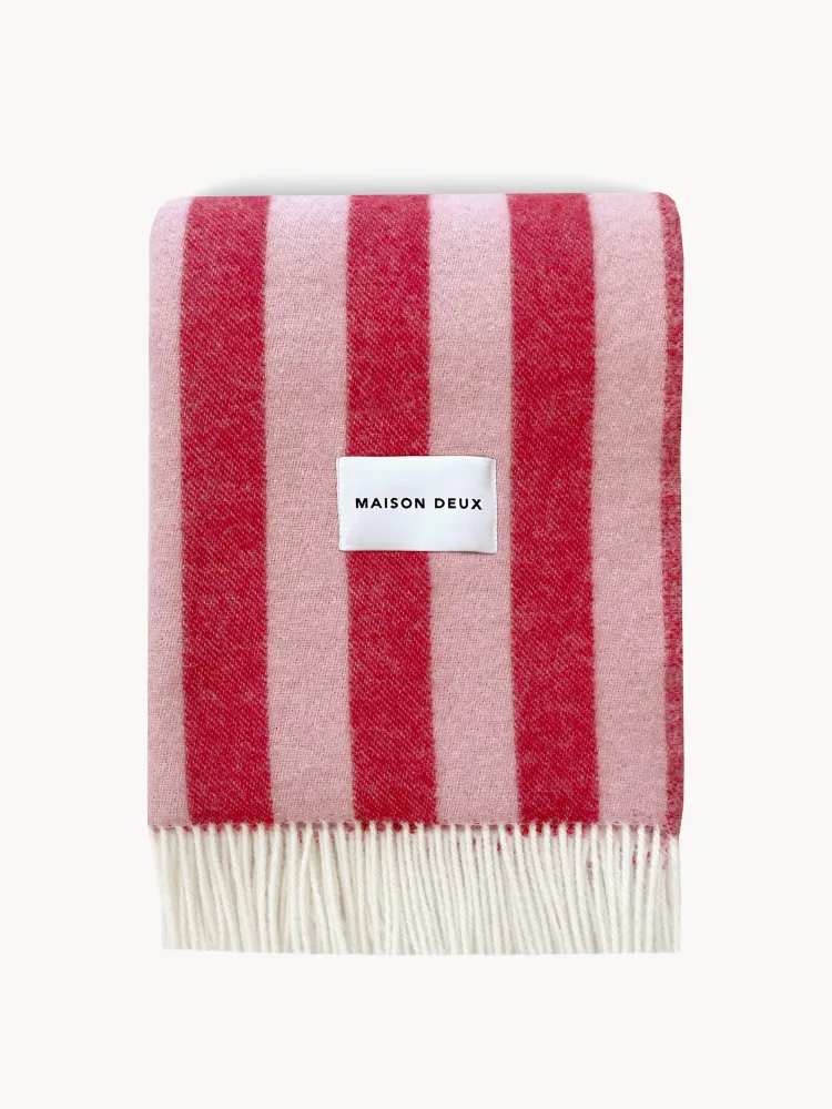 Maison Deux Плед Candy Wrap шерстяной, Светлый розовый