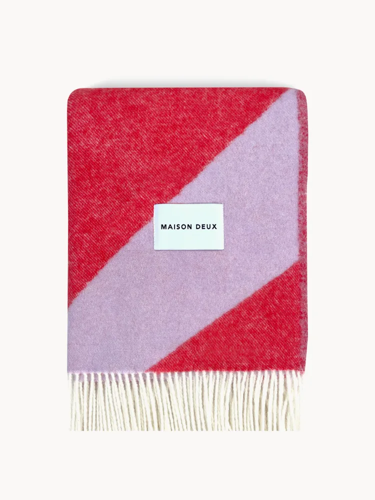 Maison Deux Плед Swirl шерстяной, Ш 130 × Д 200 см, Лавандовый