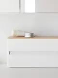 Yamazaki Держатель для бумажных полотенец Rin из стали, белый с дубом — фото 4