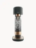 Mysoda Сифон для газирования воды Ruby 2 с бутылкой 1 л, алюминиевый корпус, высота 41 см, чёрный с золотистым — фото 1