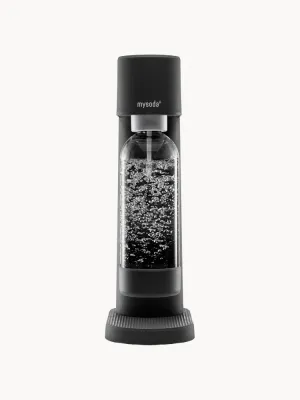 Mysoda Сифон для газирования воды Woody с бутылкой 1 л, корпус из древесного композита, высота 41 см, чёрный