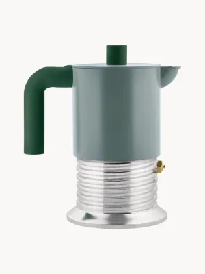 Alessi Гейзерная кофеварка Vite для плиты, алюминиевая, на 3 чашки, 150 мл, высота 17 см, шалфейный зелёный