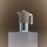 Alessi Гейзерная кофеварка Vite для плиты, алюминиевая, на 3 чашки, 150 мл, высота 17 см, грейж — фото 2