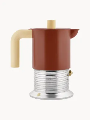 Alessi Гейзерная кофеварка Vite для плиты, алюминиевая, на 3 чашки, 150 мл, высота 17 см, терракотовый