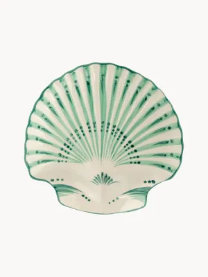 Anna + Nina Блюдо для подачи Shell Verde с ручной росписью, в форме ракушки, 33х32 см
