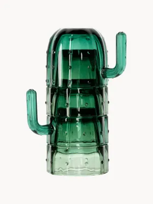 Bazar Bizar Набор стаканов Stack-a-Cactus в форме кактуса, 4 шт., 600 мл