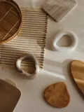 Broste Copenhagen Подставка мраморная Elsa, бежевая, 15 см — фото 3