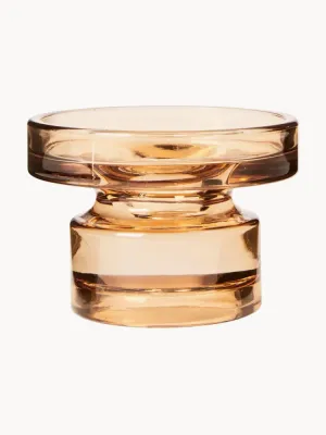 Подсвечник Broste Copenhagen Petra из стекла, Ø 11 × В 8 см, Карамельный