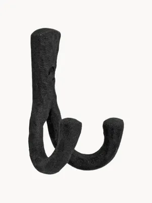 Broste Copenhagen Крючок настенный для одежды Tess из алюминия с молотковой фактурой, 5х8 см, чёрный