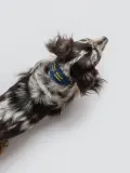 Buddys Dogwear Ошейник для собак Etna ручной работы с вышивкой и латунной фурнитурой, длина 32 см, синий с многоцветным узором — фото 3