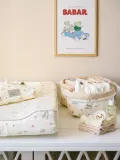 Cam Cam Copenhagen Корзина для хранения детская Vintage Toys стёганая, комплект 2 шт., 22х17 и 19х15 см, с многоцветным рисунком — фото 3