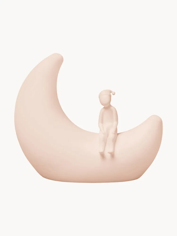 Cam Cam Copenhagen Настольный светильник детский Moon аккумуляторный с сенсором и сменой цвета свечения, силиконовый, 17х15х7 см, персиковый