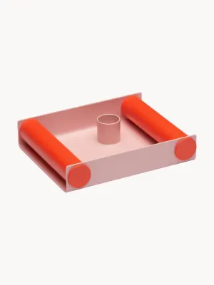 Подсвечник Design Letters Ray из стали, Ш 15 × В 3 см, Светлый розовый