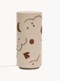 Ferm Living Kids Светильник настольный детский Skye с льняным абажуром и вышивкой в облака, диаметр 12 см, высота 27 см, светло-бежевый — фото 1
