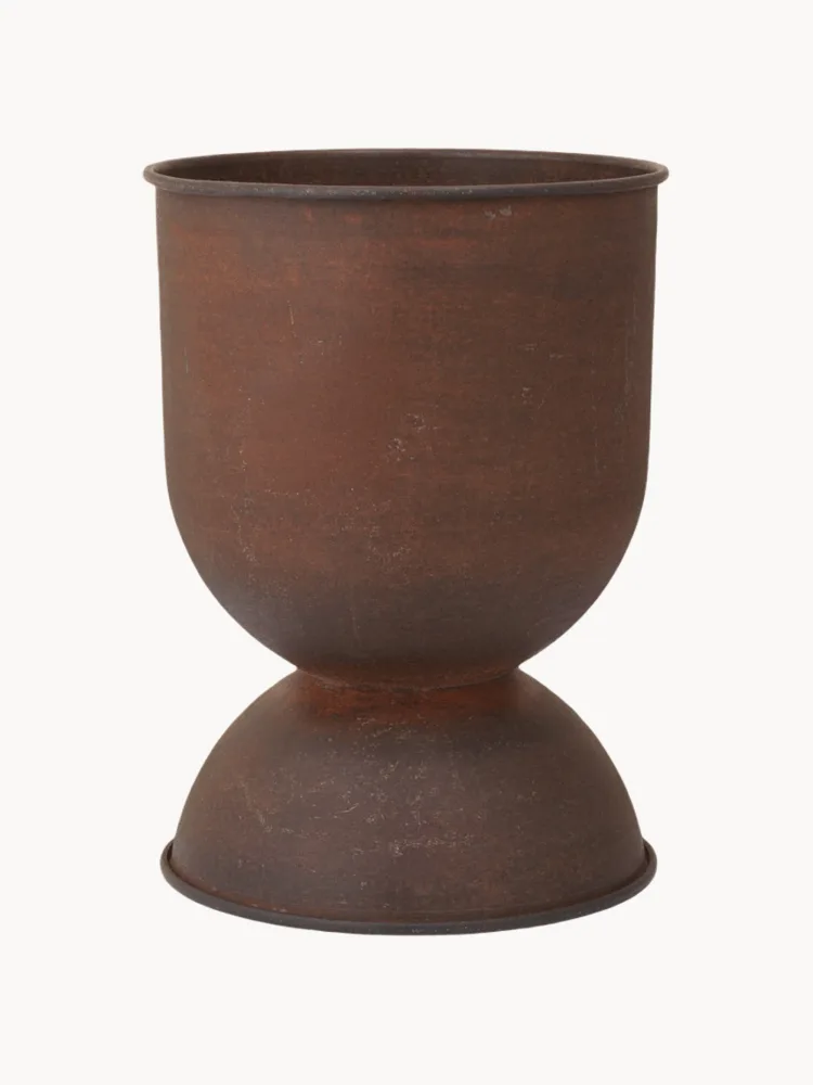 Ferm Living Кашпо Hourglass, высота 43 см, Ø 30 × В 43 см, Тёмный коричневый