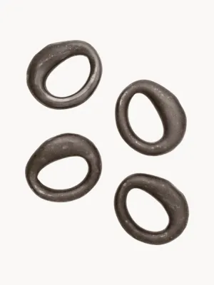 Кольцо для салфеток Ferm Living Orrith из фарфора, тёмно-коричневое, набор 4 шт