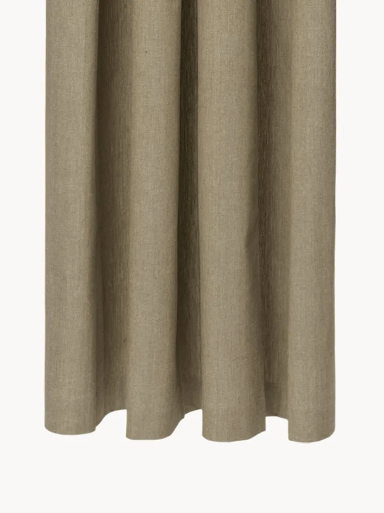 Ferm Living Штора для ванной Chambray хлопковая, Ш 160 × Д 205 см, Оливковый зелёный