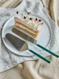 House Doctor Набор ножей для торта Lata, сталь и смола, тёмно-зелёный, 29 см — фото 3