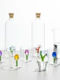 Ichendorf Стакан Botanica из боросиликатного стекла с цветком, зелёный с жёлтым, Прозрачный — фото 2