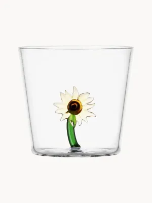 Ichendorf Стакан Botanica из боросиликатного стекла с цветком, зелёный с оттенками жёлтого