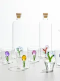 Ichendorf Стакан Botanica из боросиликатного стекла с цветком, зелёный с розовым — фото 2