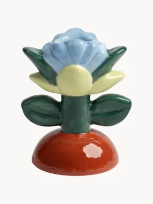 Подсвечник &klevering Blume расписной, Ø 8 × В 10 см, Светлый синий