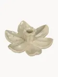 Подсвечник Flower из каменной керамики, Ø 17 × В 5 см, Светлый бежевый — фото 1