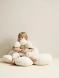 Kids Concept Подушка декоративная детская Friendly Flower в форме ромашки двусторонняя, 37х55 см, молочно-белая с мятным и жёлтым — фото 5