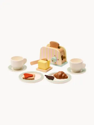 Kids Concept Набор игрушек Mini игрушечный завтрак: деревянный тостер, посуда и продукты из бука, берёзы и МДФ, тостер 10х7х7 см, разноцветный
