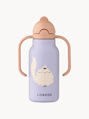 Liewood Поильник детский Kimmie из нержавеющей стали с двумя ручками и трубочкой, 250 мл, высота 16 см, лавандовый