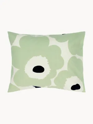 Marimekko Наволочка Unikko из сирсакера 80х80 см, Ш 80 × Д 80 см, Шалфейный зелёный