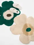 Marimekko Коврик для ванной Unikko в форме цветка тёмно-зелёный с бежевым — фото 2