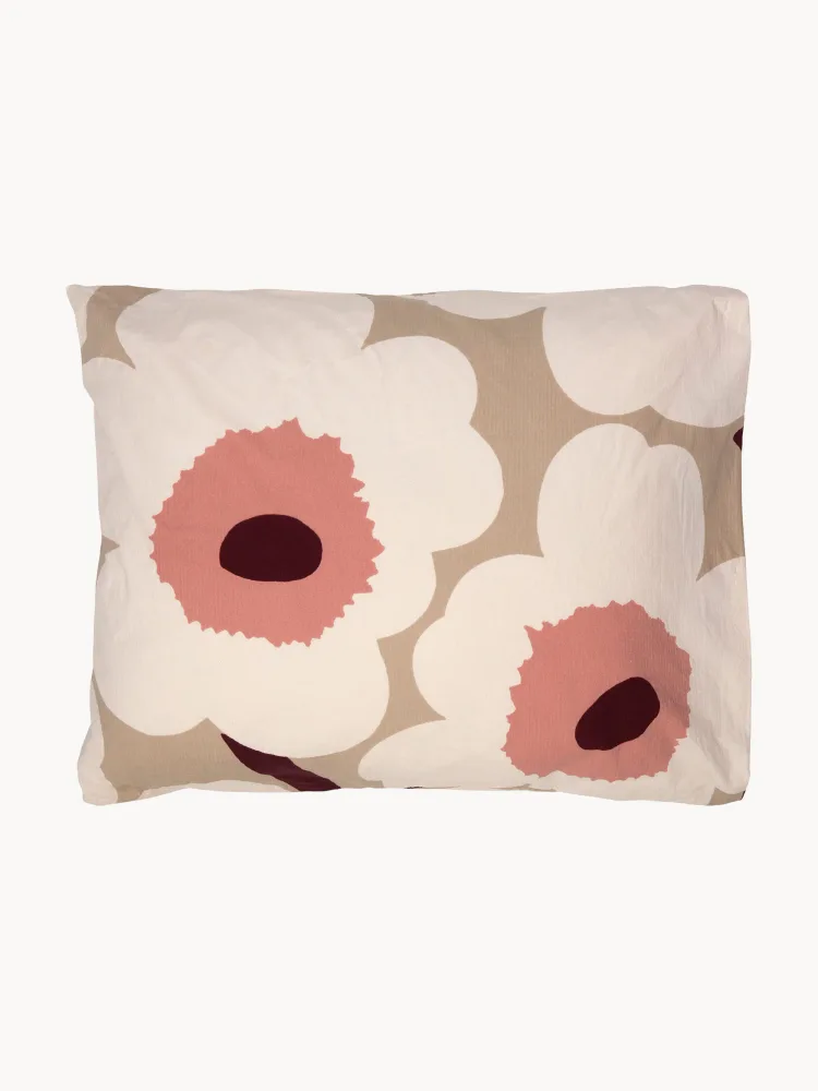 Marimekko Наволочка Unikko из сирсакера 80х80 см, Ш 80 × Д 80 см, Приглушённый белый