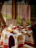 Marimekko Скатерть Kukasta Kukkaan из хлопка с коноплей, 140х140 см — фото 2