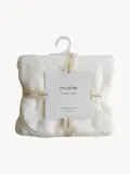 Mushie Полотенце для ванной детское с капюшоном Fluffy махровое из хлопка, 72х76 см, молочно-белое — фото 3