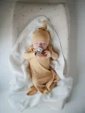 Mushie Полотенце для ванной детское с капюшоном Fluffy махровое из хлопка, 72х76 см, молочно-белое — фото 6